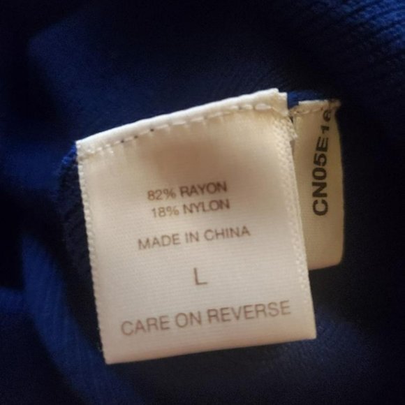 Eva Mendes NY&C Midi Sweater Dress Womens Large Blue 3/4 Sleeve Pencil Stretch - Picture 12 of 13